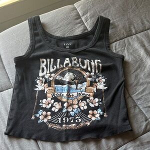 Billabong Black Floral Graphic Kids Tank Top